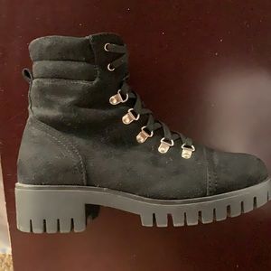 Suede Combat Boots